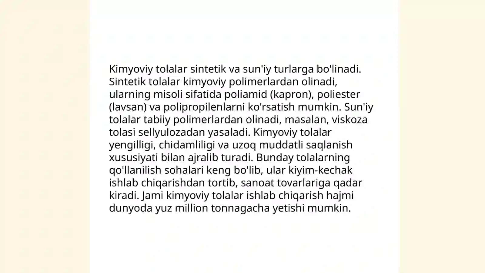 Kimyoviy tolalar ishlab chiqarish sanoati 3