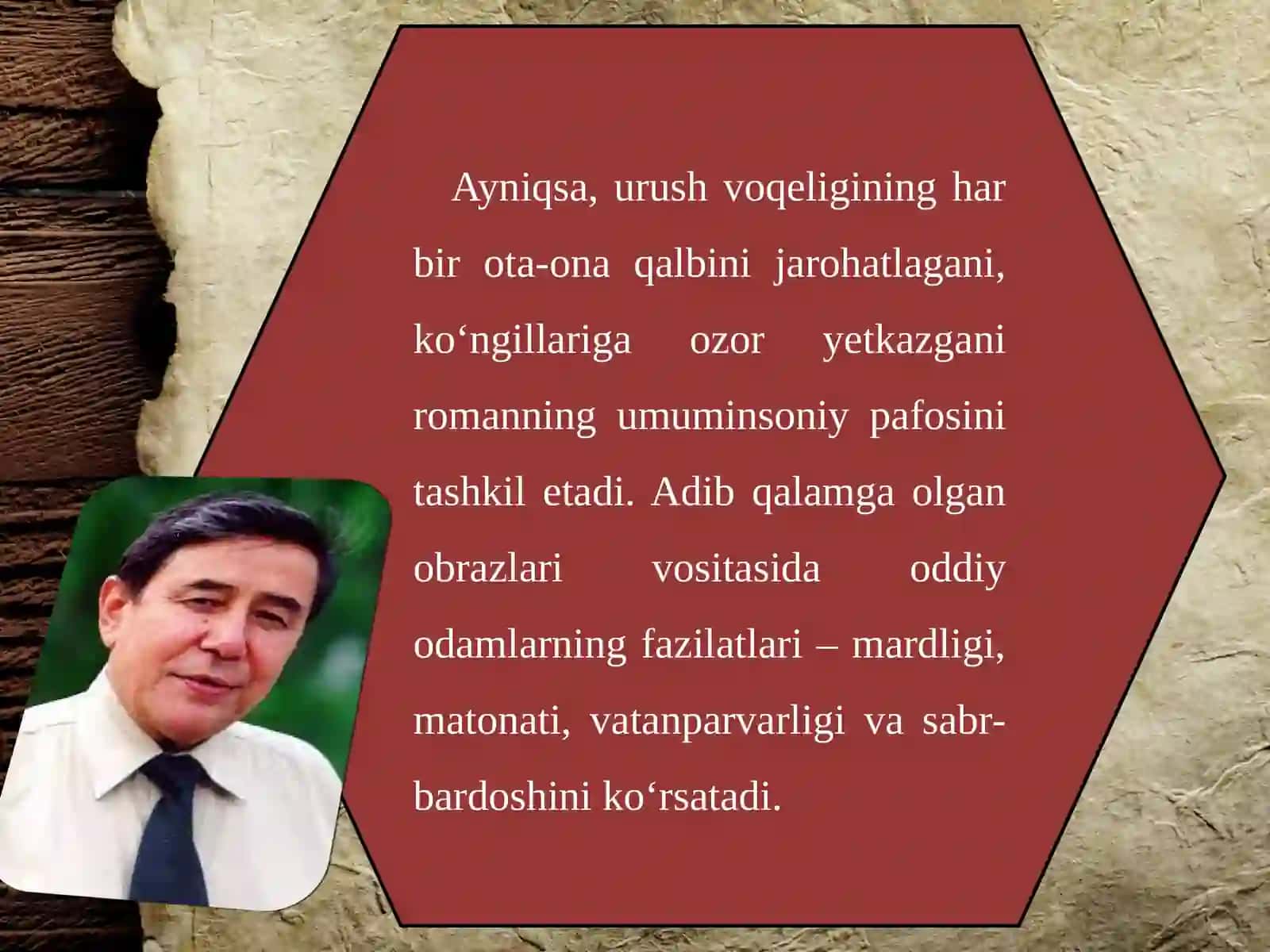 10-sinf Adabiyot fanidan O'tkir Hoshimov Ikki eshik orasi dars taqdimoti 3