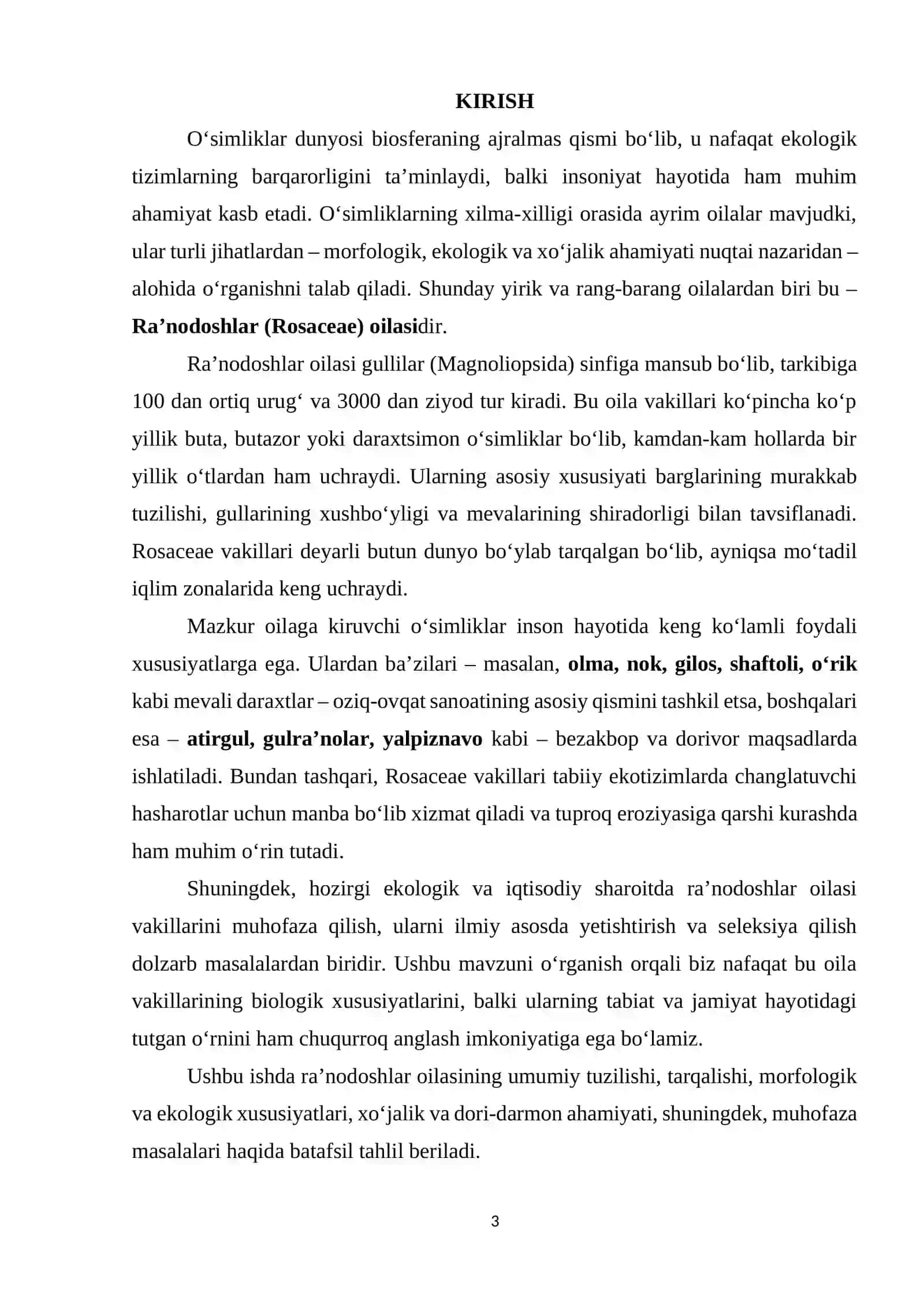 RA’NODOSHLAR OILASINING UMUMIY TAVSIFI VA AHAMIYATI 3