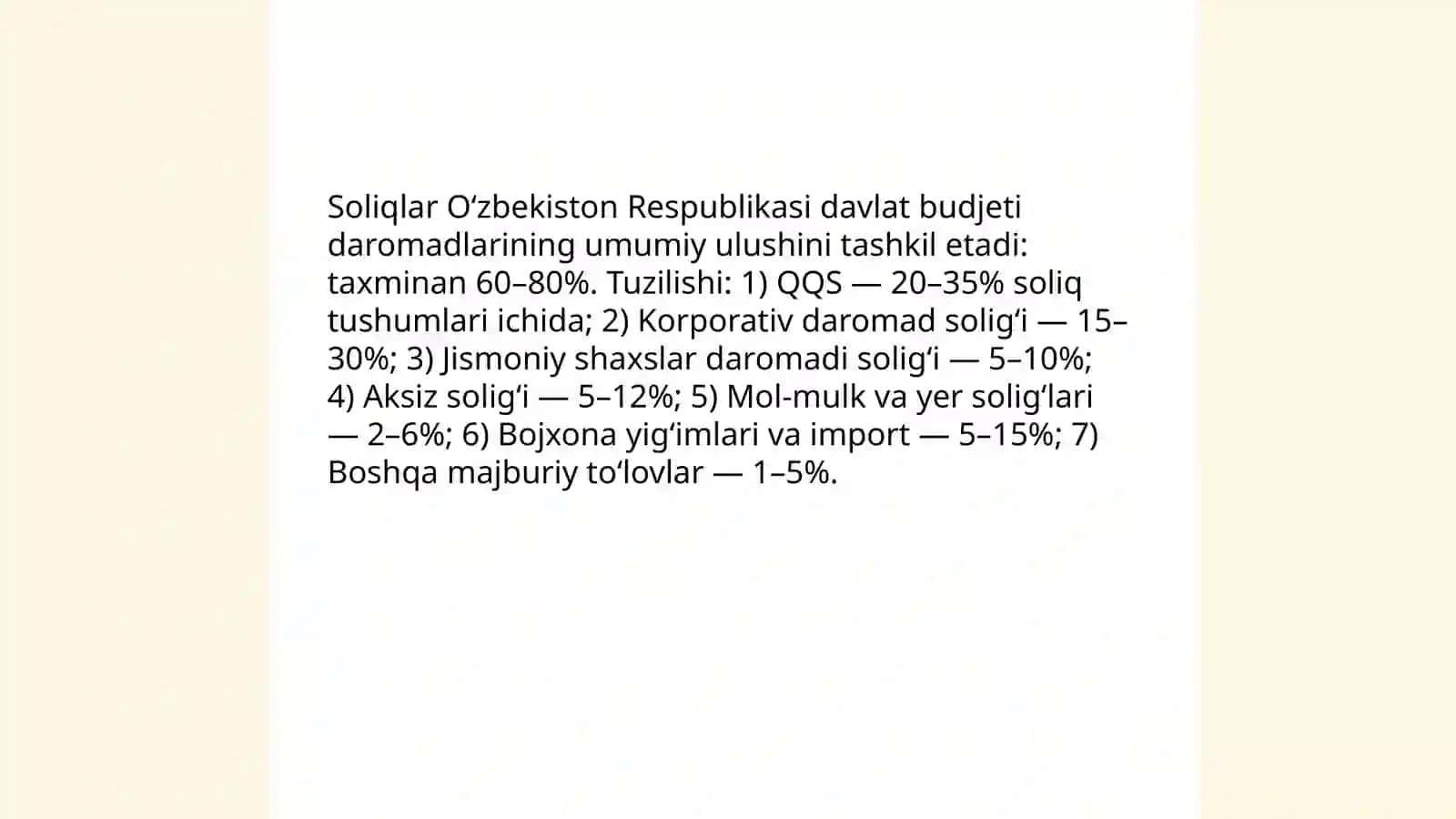 Davlat Budjeti Daromadi va Soliqlar 3