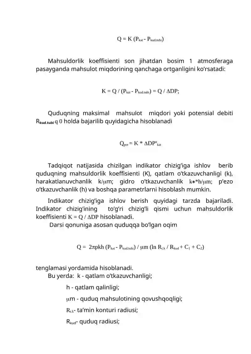 Quduqlar hisoboti 3