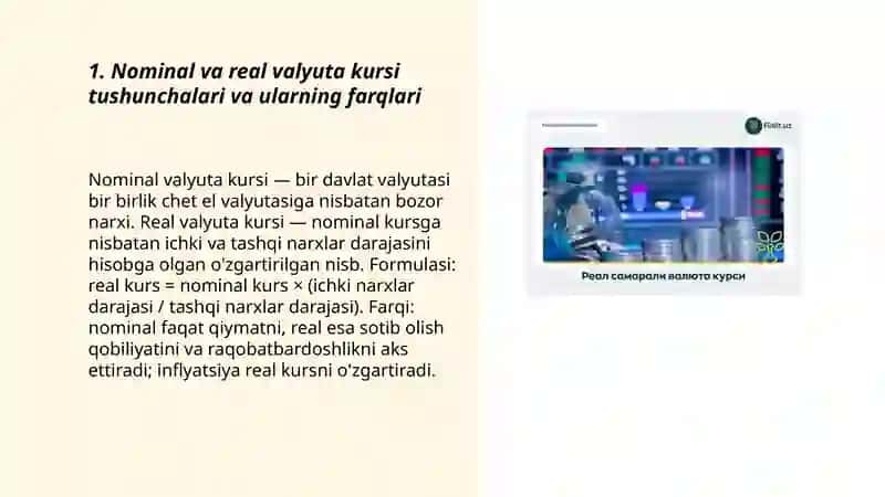 Makroiqtisodiy siyosatning nominal va real valyuta kurslariga ta' siri 3