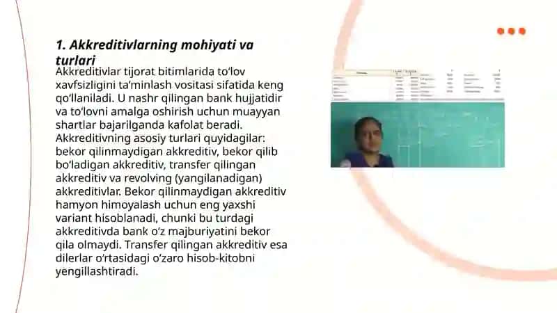 Banklarda bugalteriya fani: akreditivlar bilan hisob -kitoblar hisobi 3