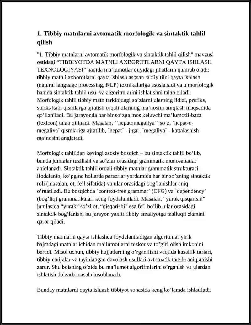 TIBBIYOTDA MATNLI AXBOROTLARNI QAYTA ISHLASH TEXNOLOGIYASI 3