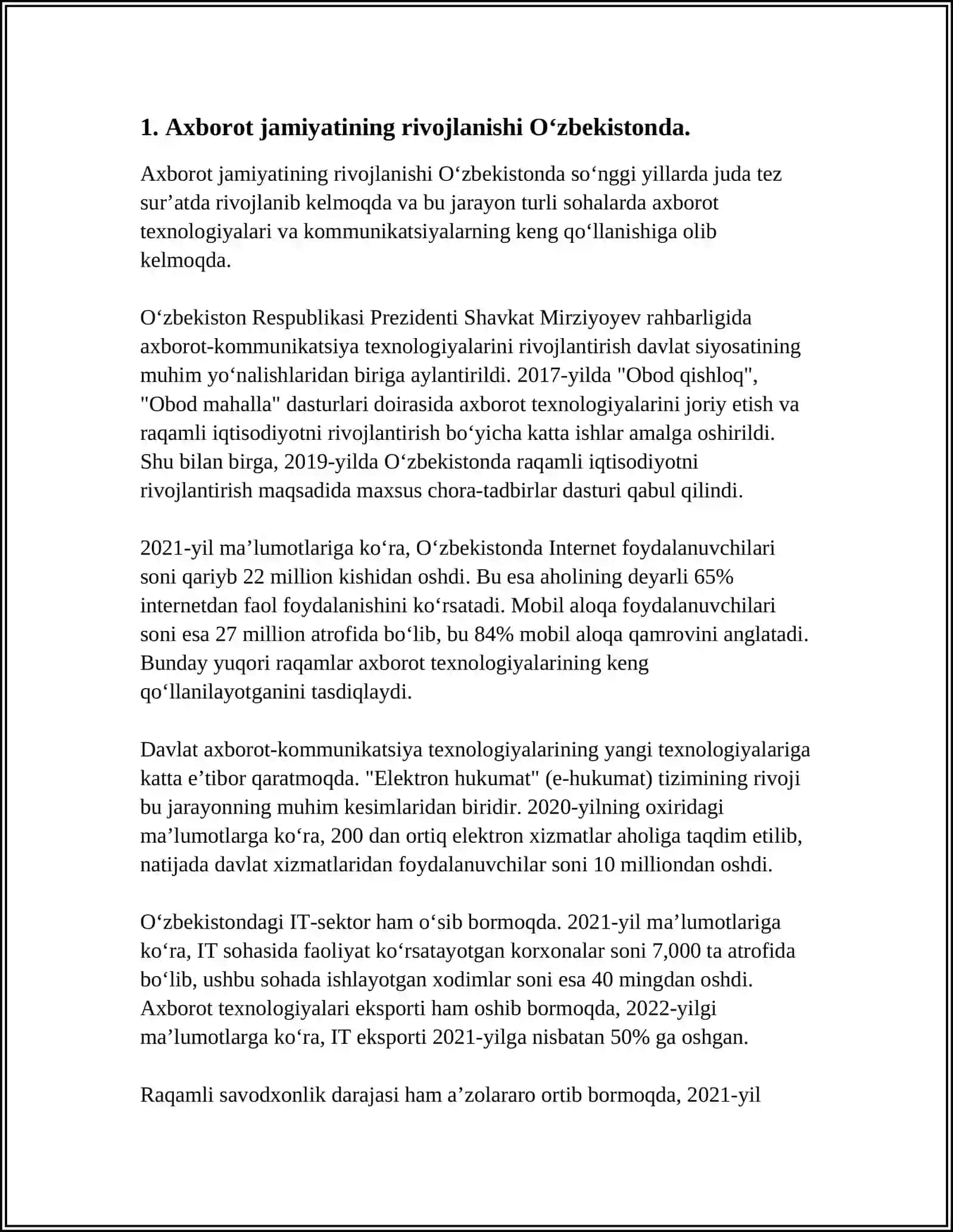 O‘ZBEKISTONDA AXBOROT JAMIYATI VA VIRTUALIZATSIYA JARAYONLARINING XUSUSIYATLARI 3