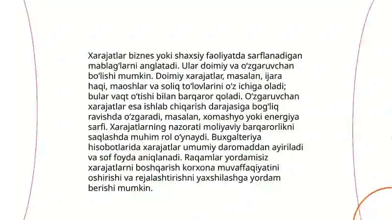 Xarajat haqida tushuncha va ularning turli xil belgilarga qarab turkumlanishi 3