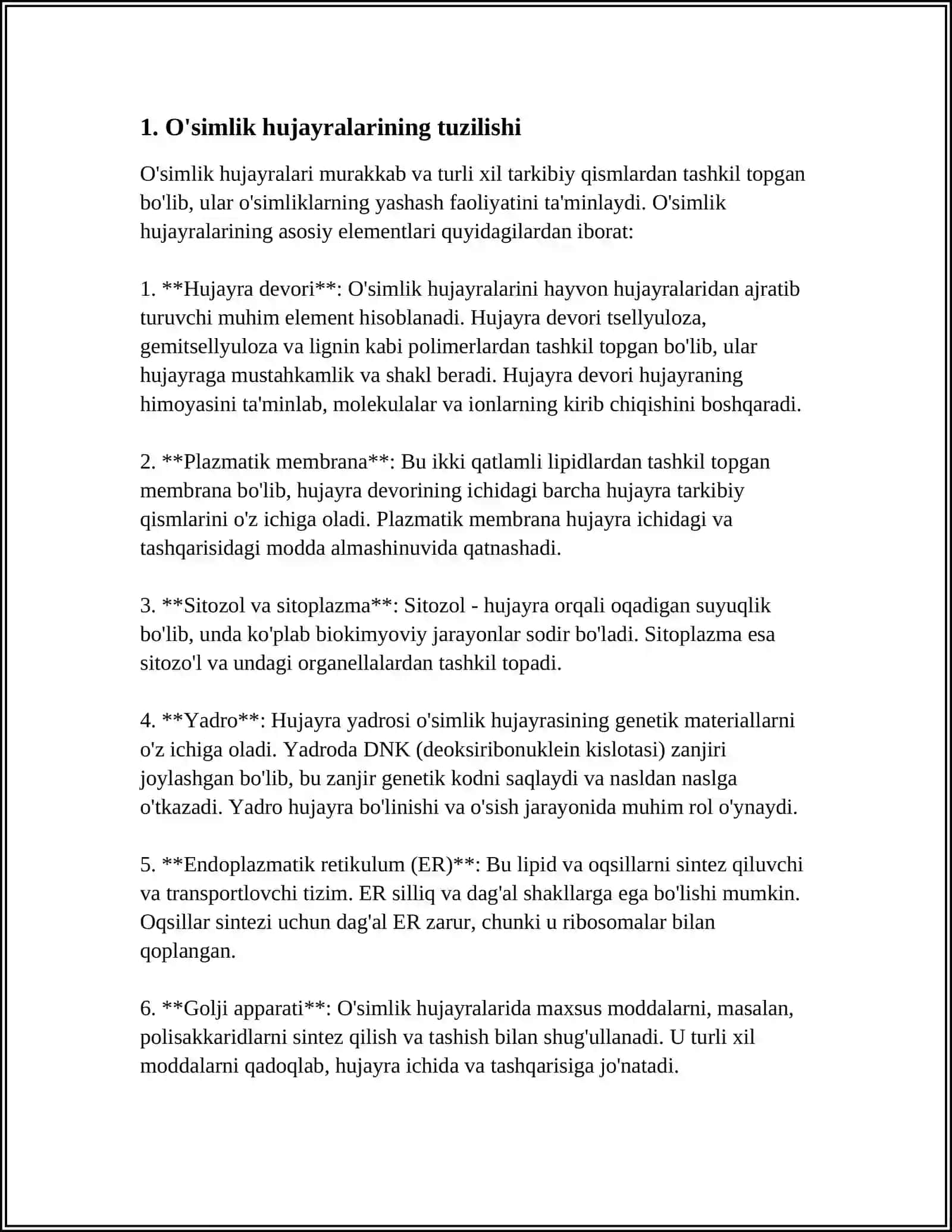 O'SIMLIKLAR HUJAYRALARINING KIMYOVIY TARKIBI. VAKUOLA 3