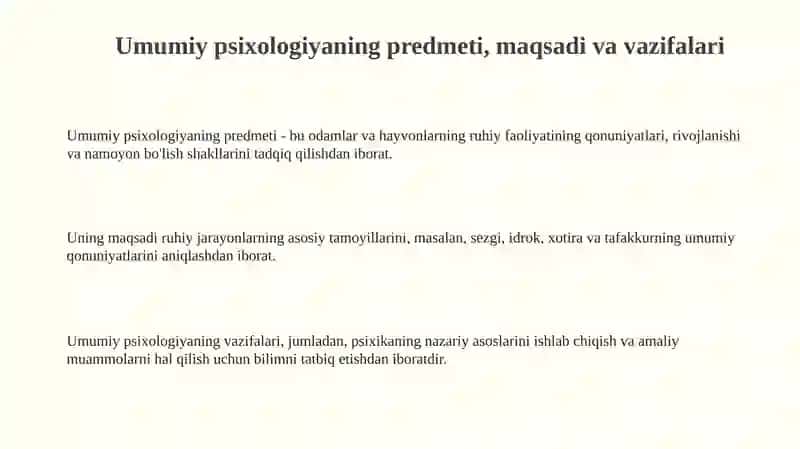Umumiy psixologiya fanininng predmeti 3