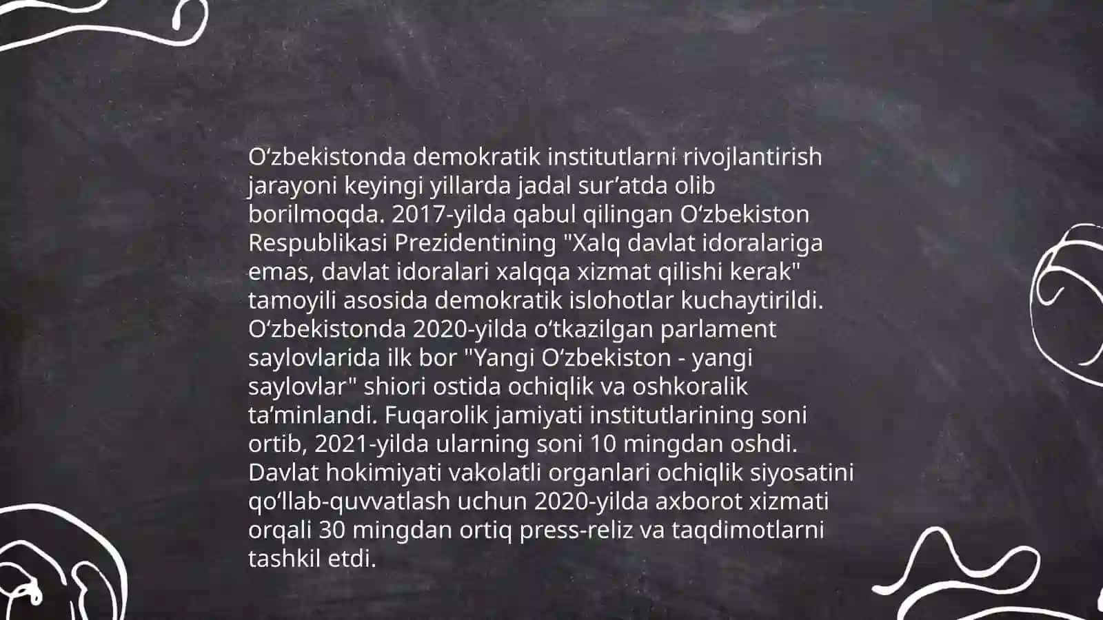 O'Zbekistonning demokratik institutlarini rivojlantirish - taqdimoti 3