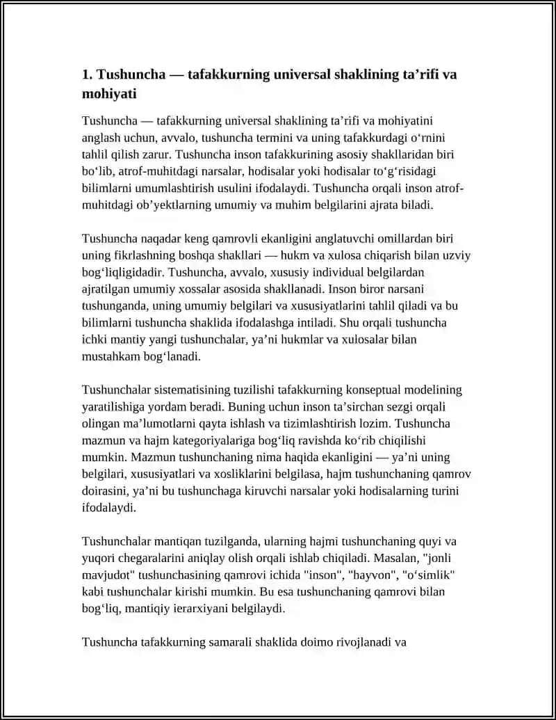 Tushuncha - Tafakkurning Universal Shakli 3