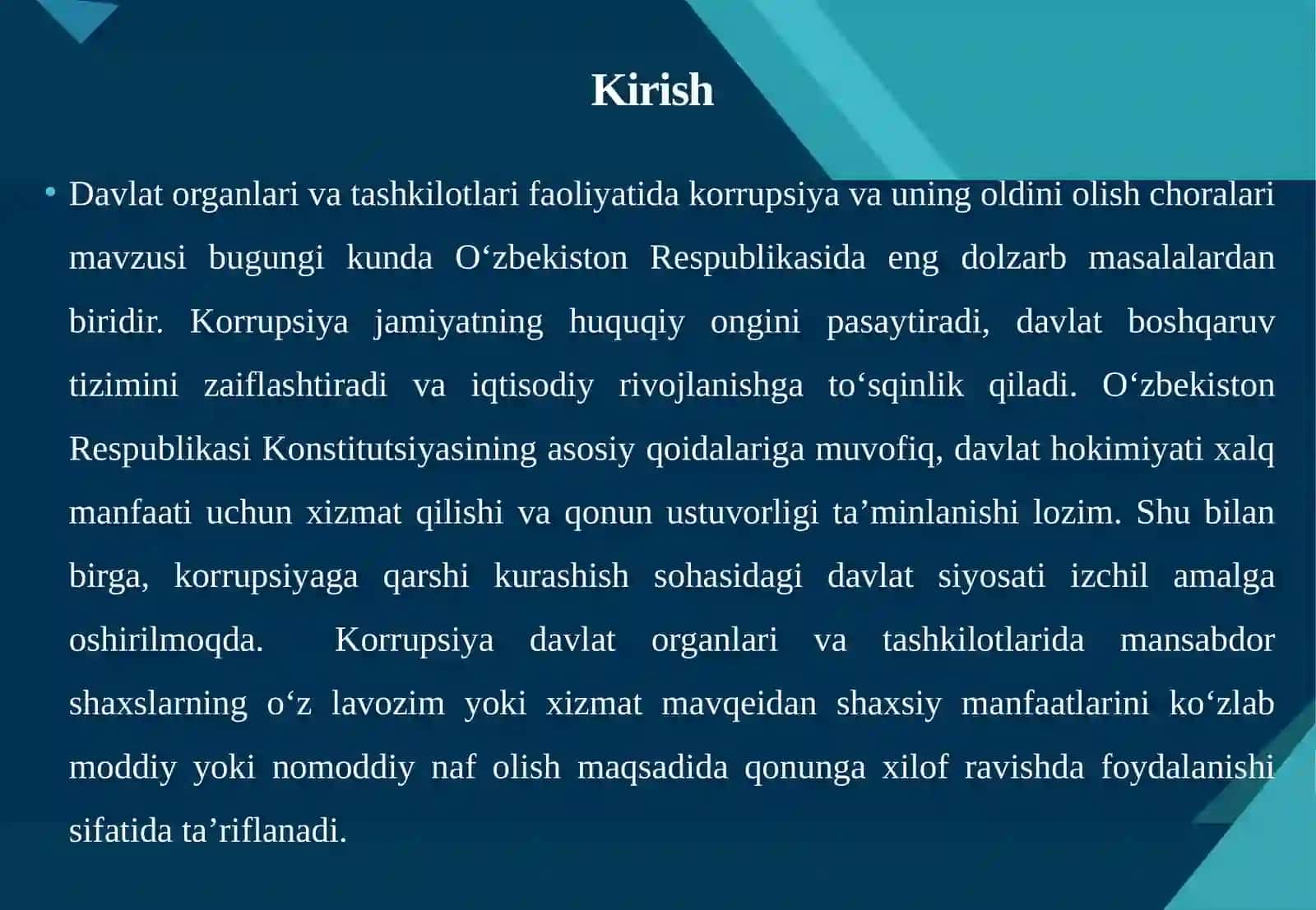 Davlat organlari va tashkilotlari faoliyatida korrupsiya va uning oldini olish choralari: nazariy-huquqiy yondashuv 3