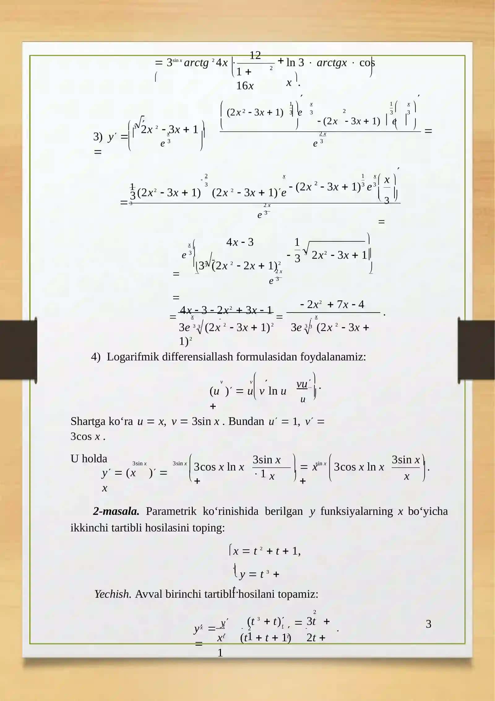 MAVZU.BIRO‘ZGARUVCHI FUNKSIYASININGDIFFERENSIALHISOBI 3