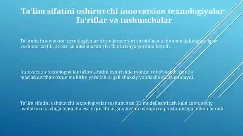 Innovatsion texnologiyalar talim sifatini oshirish 3
