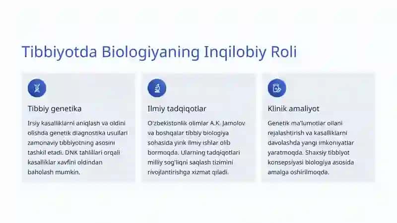 Biologiyaning Tibbiyot va Qishloq Xo'jaligidagi O'rni 3