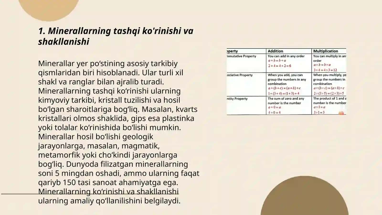 Minerallarni morfologiyasi, xossalari, ularning tarkibi va strukturasi bilan bog’liqligi 3
