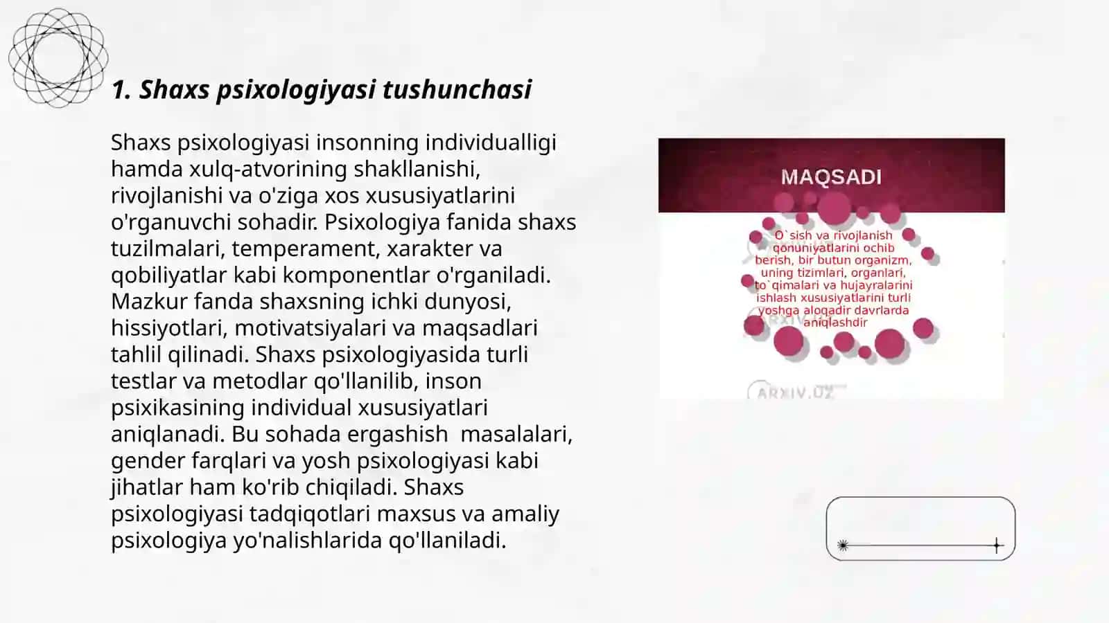 shaxs psixologiyasi faniga kirish 3