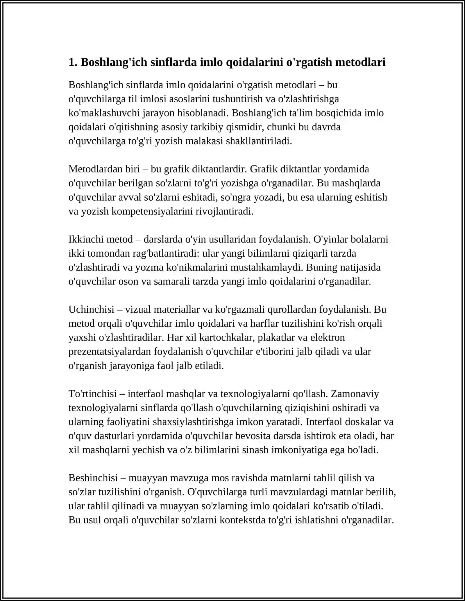 TA’LIM BOʻGʻINLARIDA IMLO QOIDALARINING BERILISHI 3