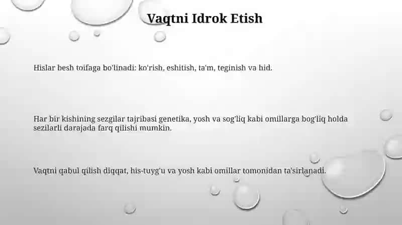 Sezgilar klassifikatsiyasi va sezgilarning oʻzgaruvchanligi 3