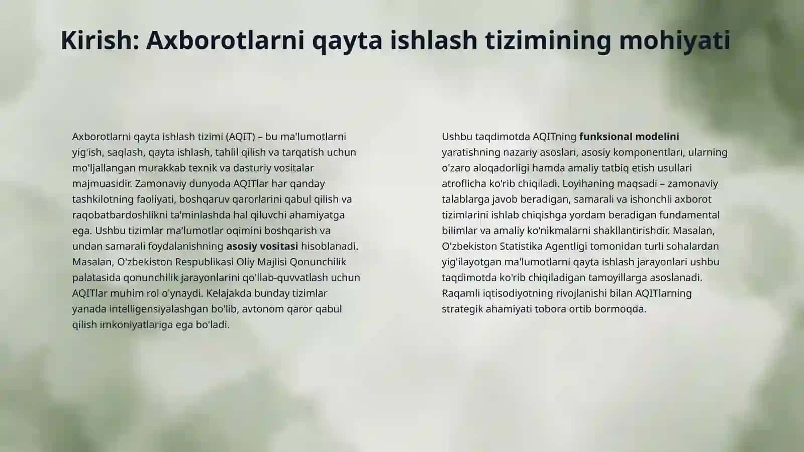 Axborotlarni qayta ishlash tizimining funksional madeli 3