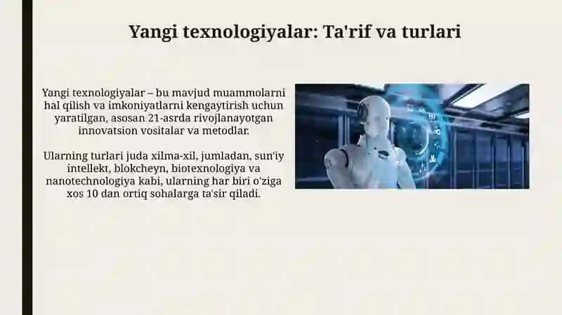 Yangi texnologiyalar: Ta'rif va turlari 3