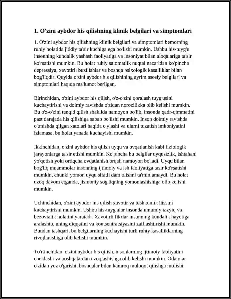 BEMORNING RUHIY HOLATI “ÕZINI AYBDOR HIS QILISH“ 3