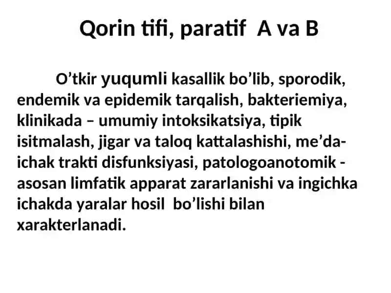 TIFOPARATIFOZ KASALLIKLAR 3