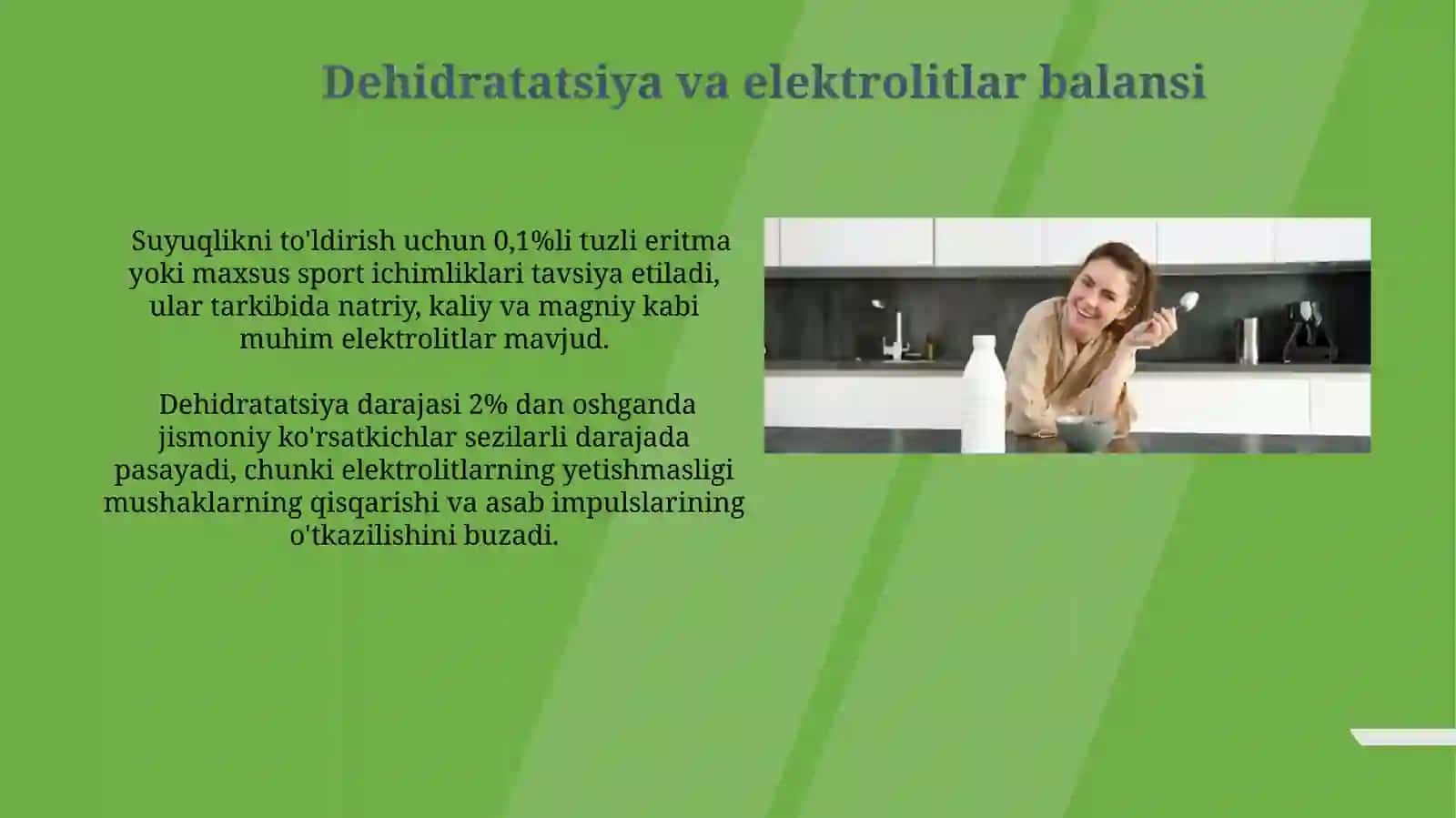 Jismoniy mashqlarni tuz va vitaminlar almashinuvi 3