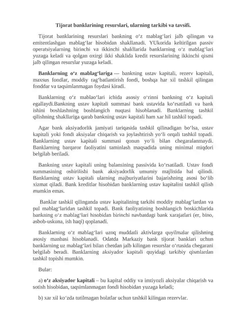 Tijorat banklari va ularning funktsiyalari 3