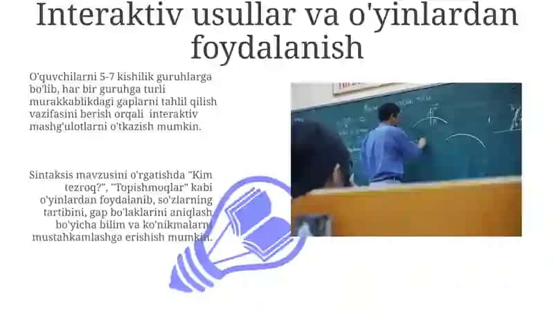 Sintaksis bõlimini õqitish metodikasi 3