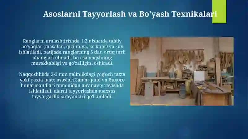 Naqqoshlikda xontaxta o'rganish 3