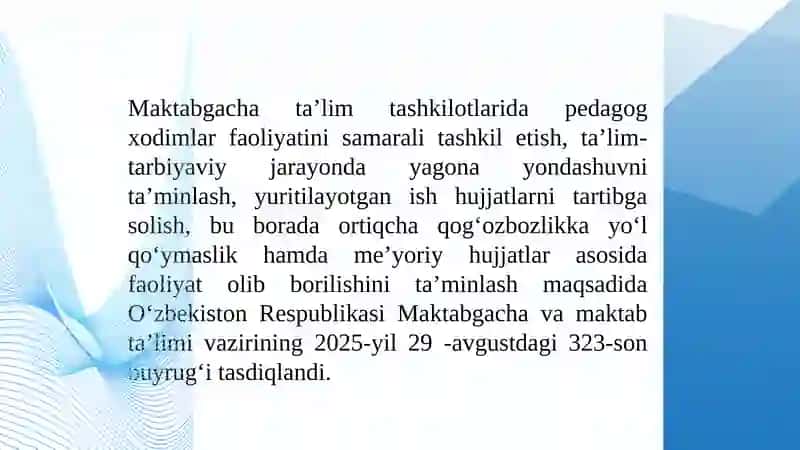 MAKTABGACHA TA’LIM TASHKILOTI NING HUJJATLARI 3