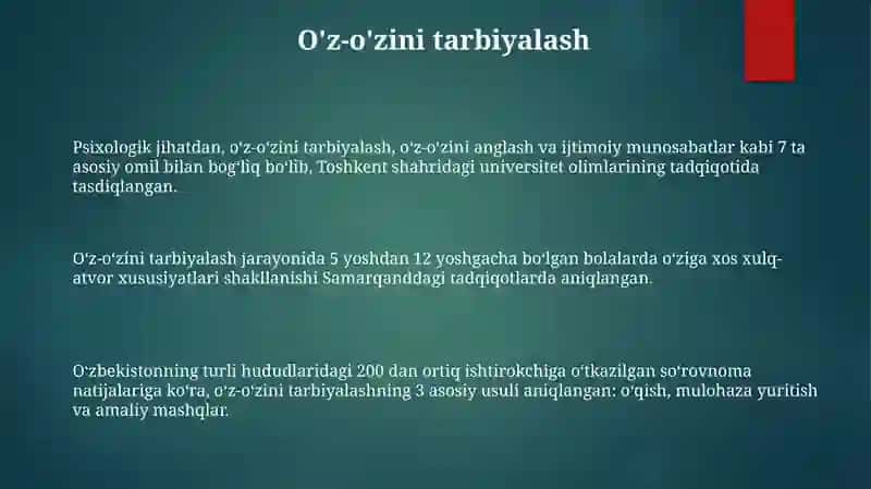 Xarakter shakillanishiga ta'sir etuvchi omillar 3