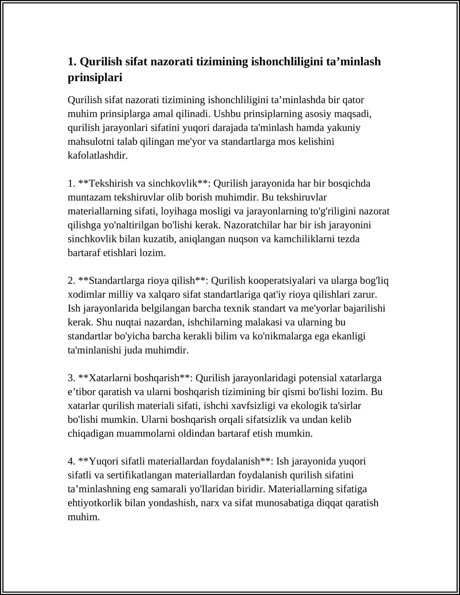 QURILISH SIFATI NAZORATI VA TASHKILIY YECHIMLAR ISHONCHLILIGI 3