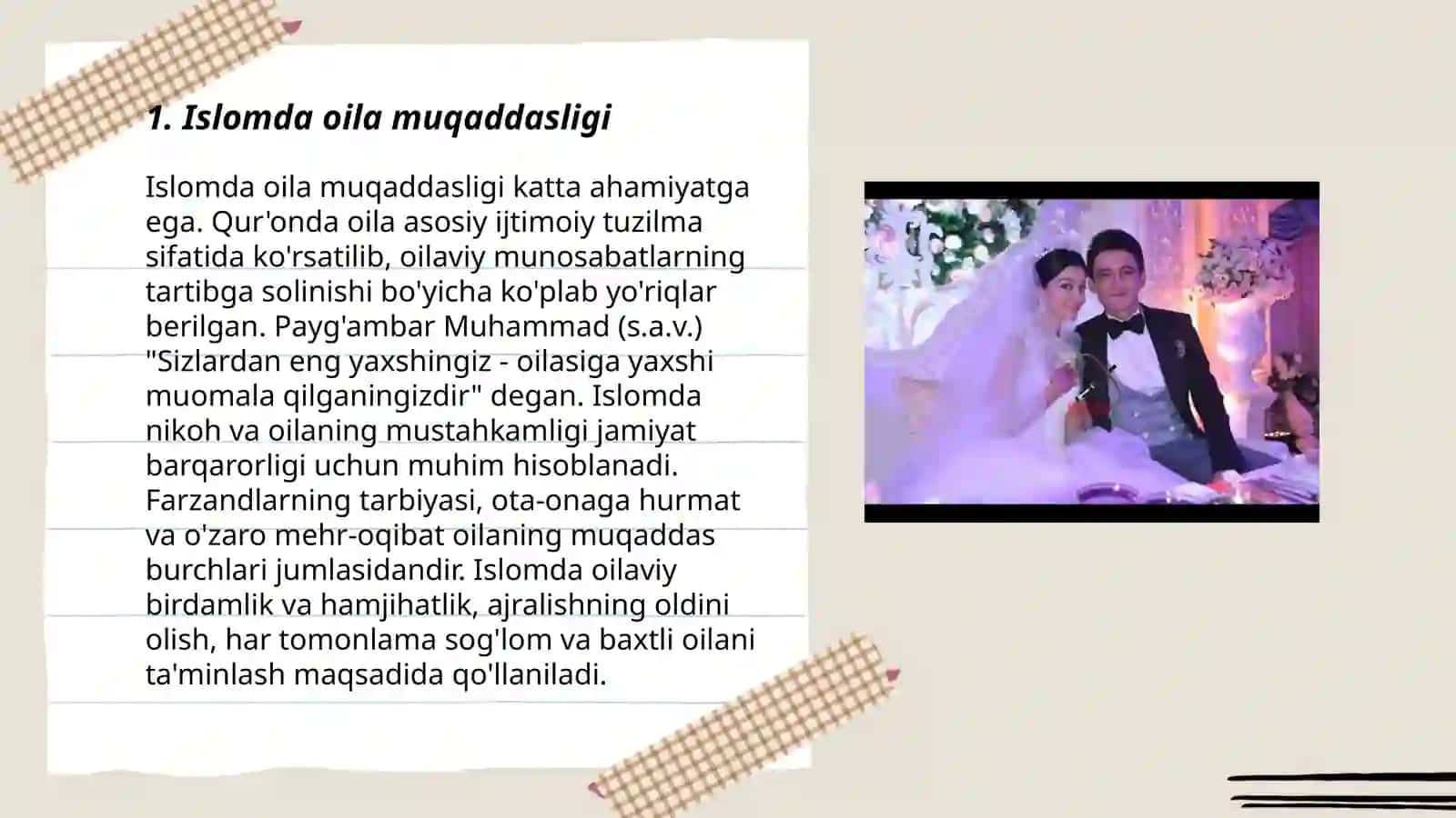Shayx Muhammad Sodiq Muhammad Yusufning "Baxtiyor oila" asarida Islom qadriyatlarning talqini mavzusida taqdimot tayyorlash 3