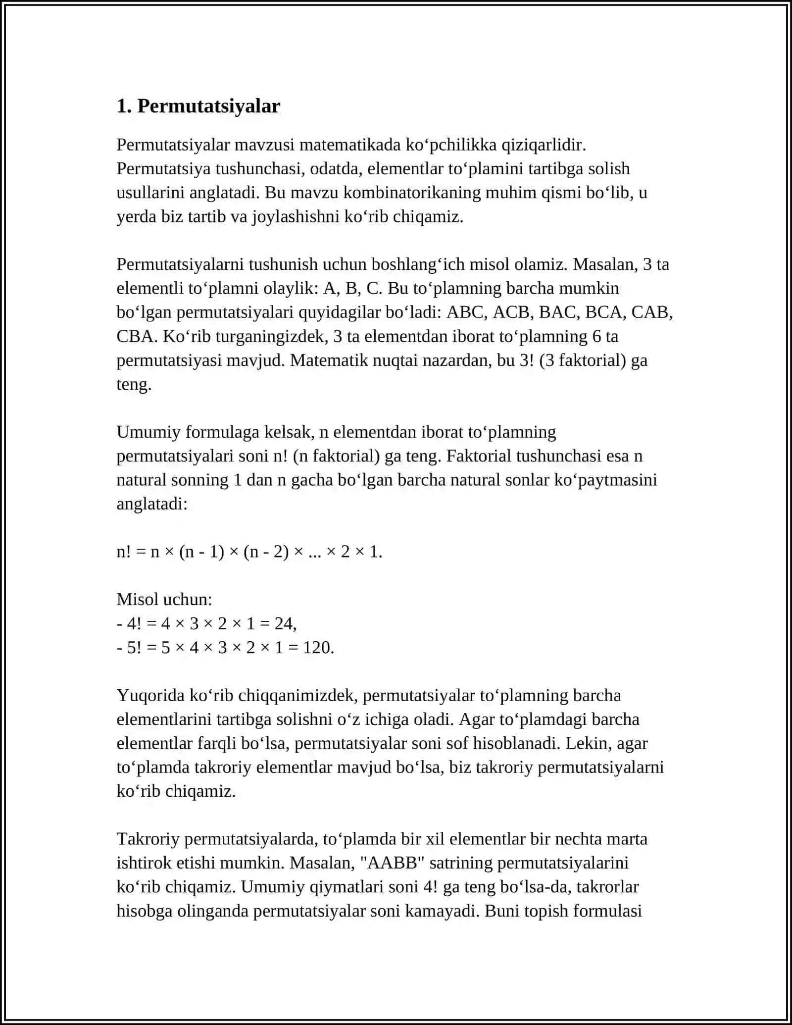 KAMBINATORIKA ELAMENTLARI 3