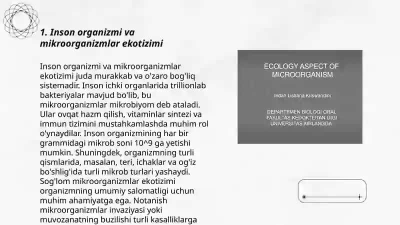 Mikroorganizmlar ekologiyasi. Inson organizmi normal mikroflorasi 3