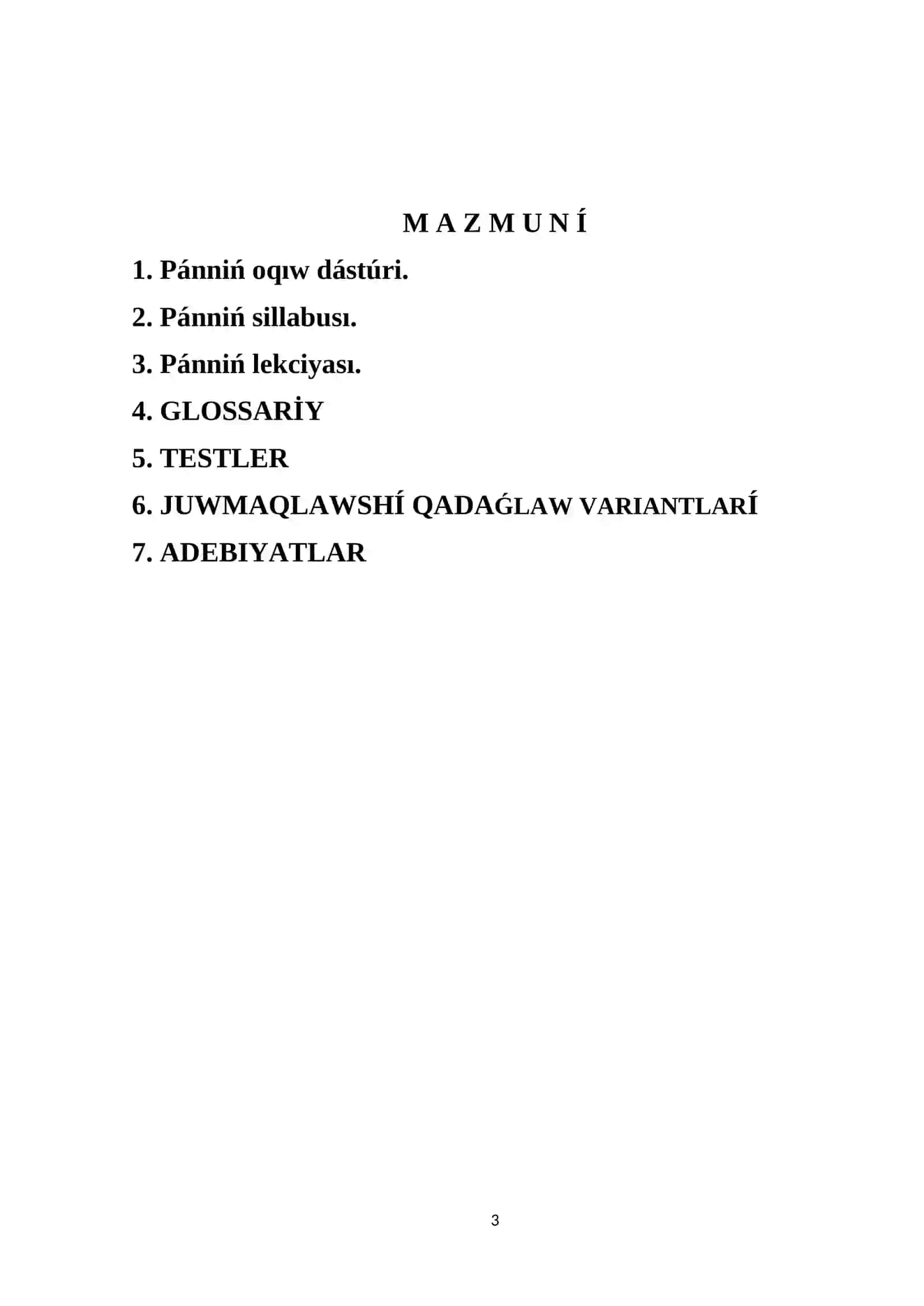 MENEDJMENT HÁM EKONOMIKA TIYKARLARÍ 3