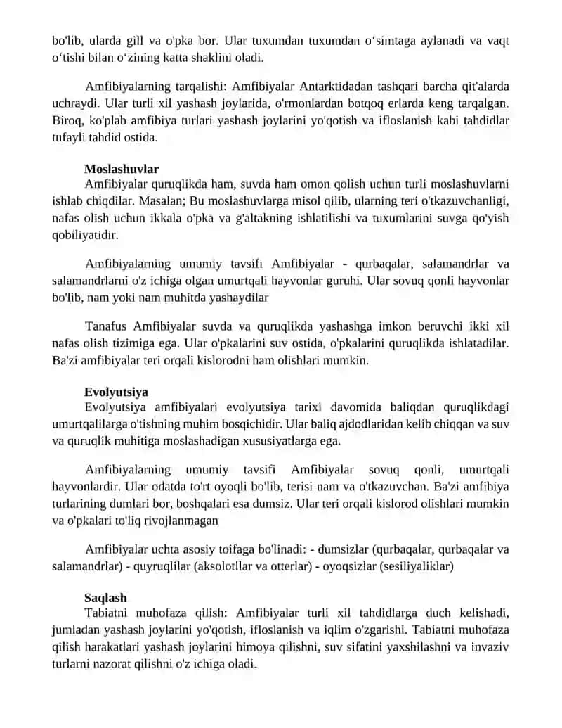 Amfibiyalarning Umumiy Tavsifi 3