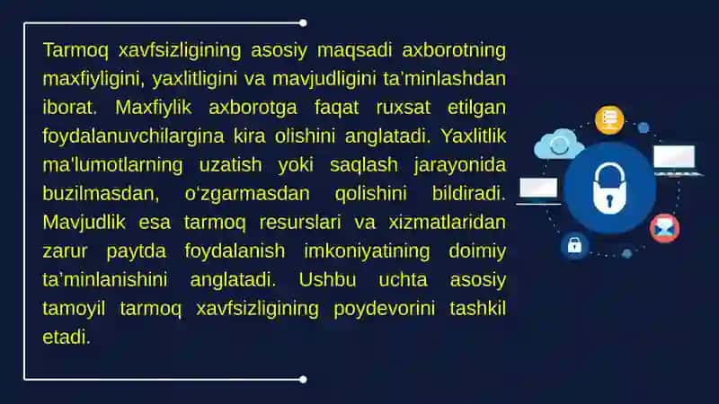 Tarmoqxavsizligi asoslari va tahdidlari turlari 3
