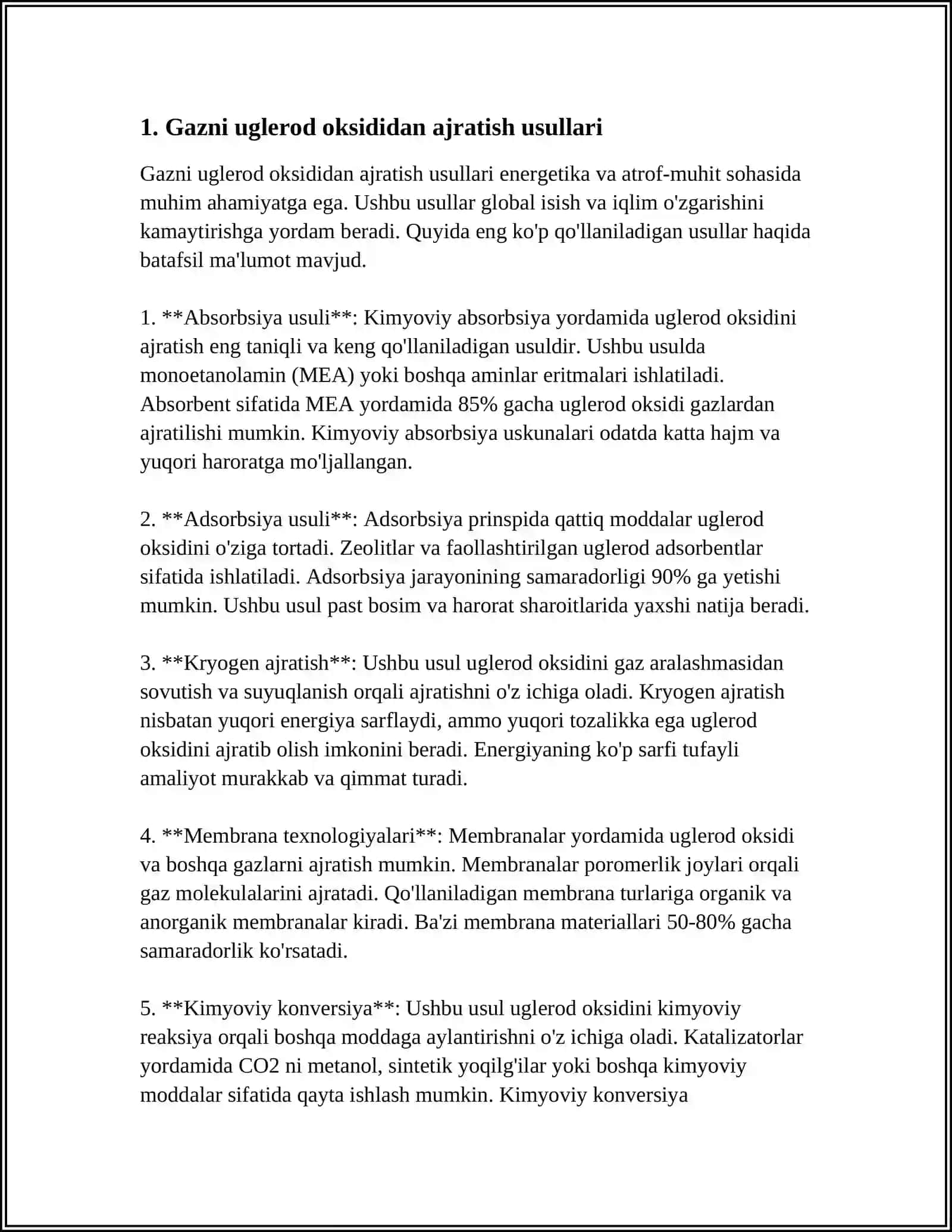 KONVERTRLANGAN GAZNI UGLEROD MONOOKSIDIDAN SUYUQ AZOTDA YUVISH BILAN TOZALASH USULLARI 3