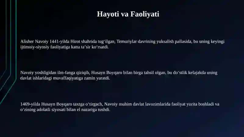 Alisher Navoiy: Hayoti va Ijodi 3