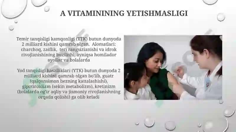Mikroelementlar yetishmovchiligi natijasida kelib chiqadigan kasalliklar va ular profilaktikasi. 3