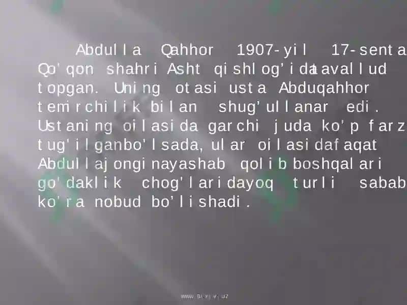 Abdulla Qahhor hayoti va ijodi 3