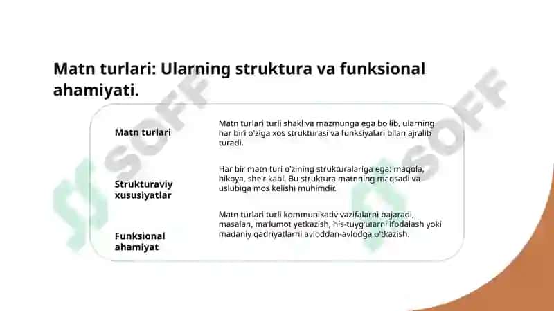 MATN VA UNING TURLARI. MATN HOSIL QILUVCHI VOSITALARI 3