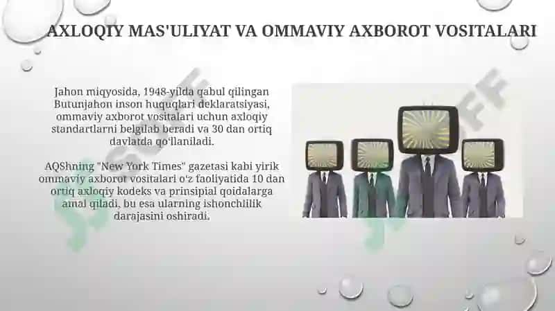 Axloqiy mas'uliyat va ommaviy axborot vositalari 3