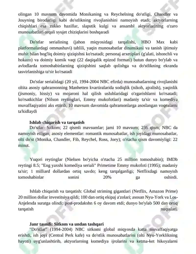 Do'stlar janri uning ijro xususiyatlari 3