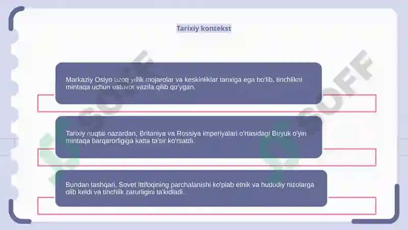 O'zbekistonning Markaziy Osiyoda tinchlik va barqarorlikni ta'minlashdagi o'rni. 3