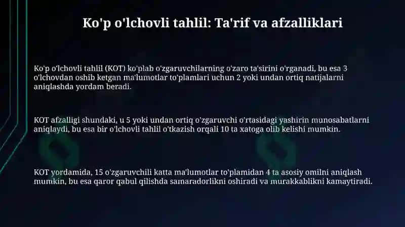 Koʻp o'lchovli holat tatqiqotlari 3