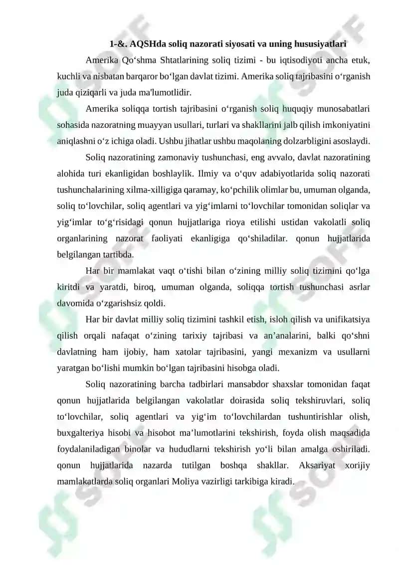AMERIKA QO‘SHMA SHTATLARIDA SOLIQ NAZORATINI AMALGA OSHIRISH VA UNING HUQUQIY ASOSLARI 3