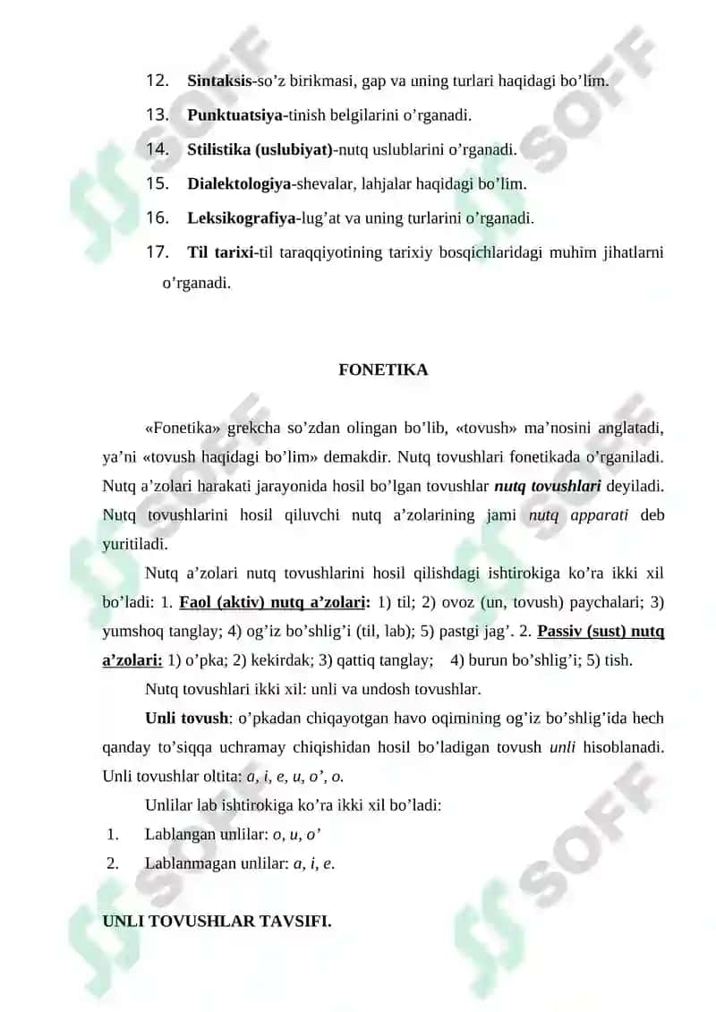 Tilshunoslik va uning bo’limlari 3